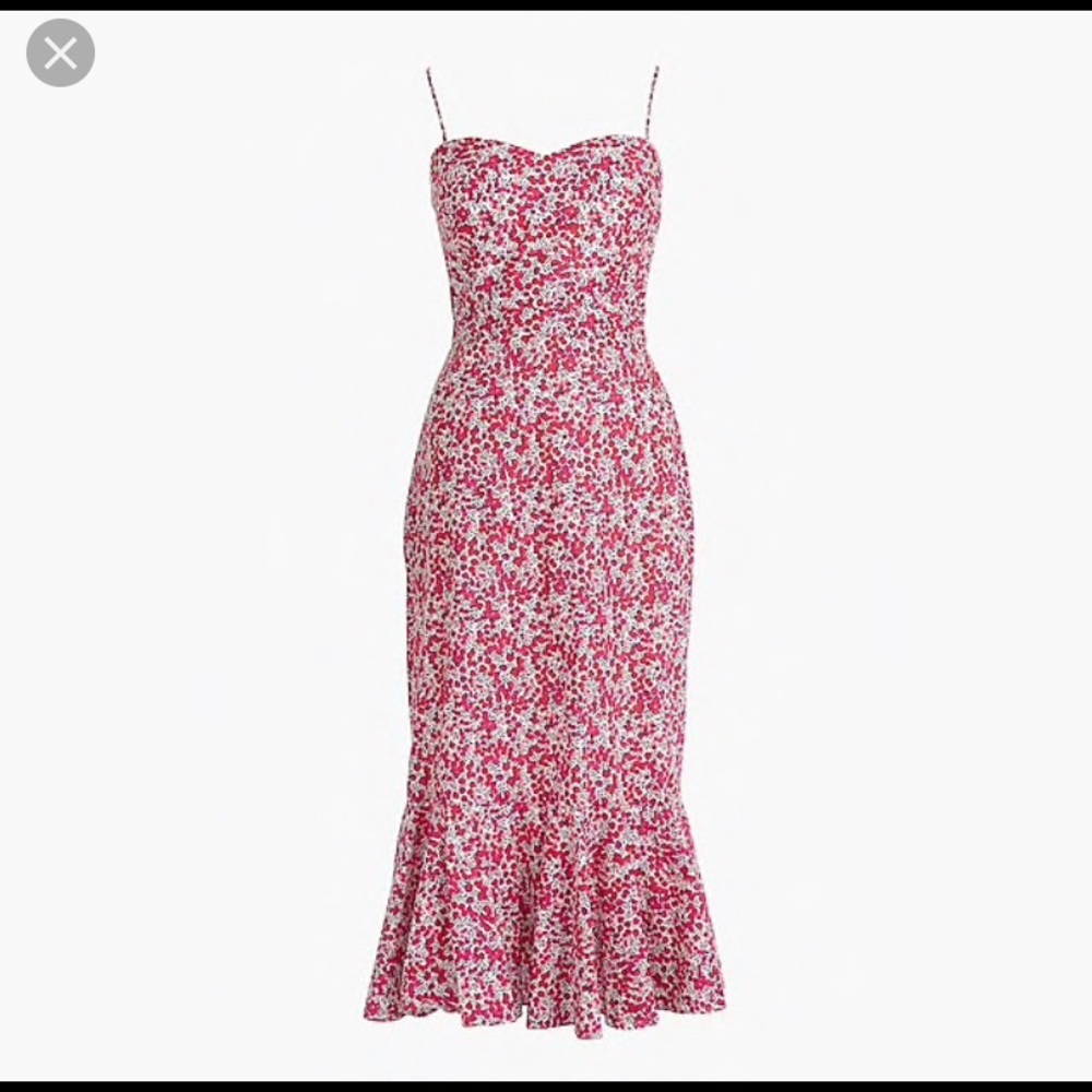 J. Crew Ruffle Hem Dress in Liberty Floral